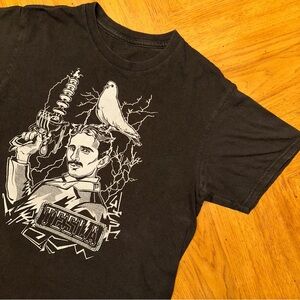 Vintage Tesla Tshirt Size Small Fade Black Nikola Inventor Engineer Retro Y2K